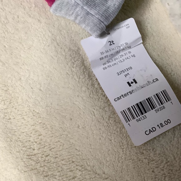 Carters Fuzzy Sleeper With Deer Image  2T - Picture 2 of 4